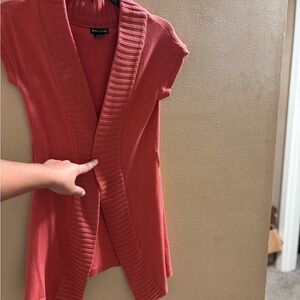 Wet Seal Coral Open Front Cardigan